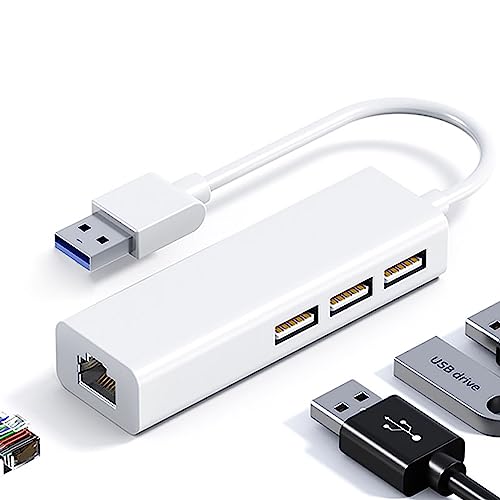 樂天商城 - USB LAN 変換アダプター 4in1 USB ハブ 有線LANアダプター USB2.0 to RJ45 10/100Mbps USBポート