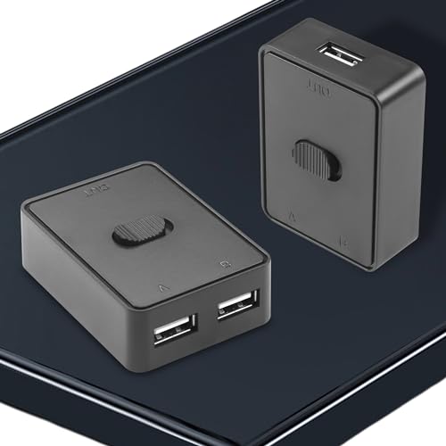 エブリデイ・ダイレクトのCERRXIAN USB2.0スイッチセレクター USB KVMスイッチャアダプタ 双方向USB共有スイッチ 2 in 1 Out/ 1 in｜アングル2