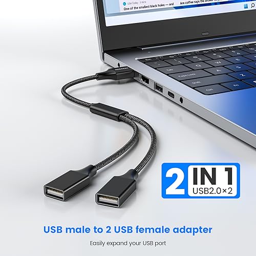 MOGOOD USBʬ���� USB���ץ�å�Y�����֥� 1��2�Х����ץ�����/�ǡ��������Τ���Υ��֥�USB 2.0�Ÿ������֥��ĥ���֥�USB