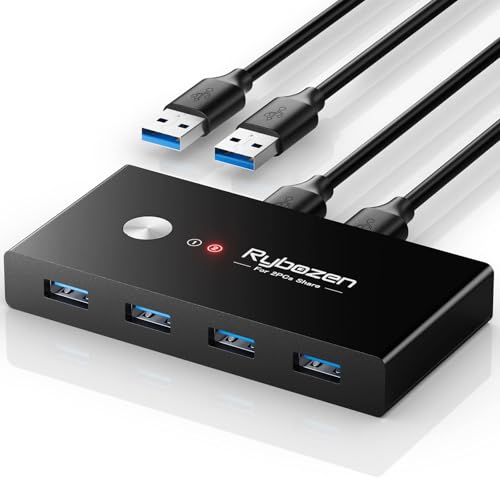 -/-/USB 3.0 切替器・【usb 切り替えPC2台用】本製品は、2台のコンピュータで複数のUSBデバイスを共有できる USB 3.0 切替器（usb 切り替え / usb スイッチャー） です。最大5Gbpsの高速転送に対応し、プリンタ、スキャナ、キーボード、マウス、USBメモリ、外付けHDDなど、さまざまな周辺機器に対応します。・【usb切替機幅広い互換性・ドライバー不要】 Windows 10/8/8.1/7/Vista/XP、macOS、Linux、Chrome OS に対応。ドライバー不要で、接続するだけで即使用できるプラグ & プレイ設計です。・【usb 切り替え器：ワンボタンで簡単切り替え・複数デバイス接続】 本体の切替ボタンを押すだけで、2台のPC間で4つのUSB 3.0デバイスをスムーズに切り替え可能。ケーブルを抜き差しする必要も、ネットワーク共有設定を行う必要もありません。・【LEDインジケーター搭載のUSB 切り替え器】 LEDランプにより、どちらのPCがアクティブか一目でわかります。視認性の高い USB 切り替え器（usb 切替器） で、オ