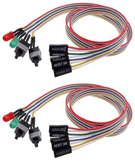 電源スイッチ リセットスイッチ HDDLEDランプ マザーボード用(2個)