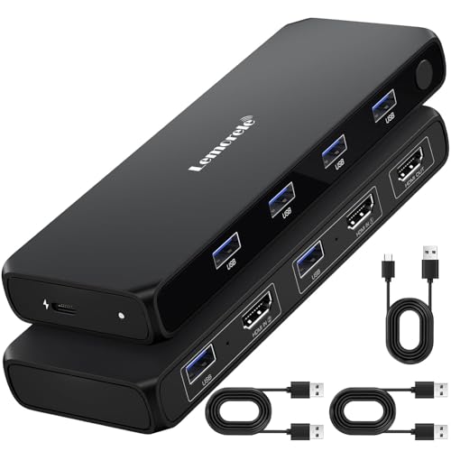 HDMI KVM 切替器 USB 3.0 2入力1出力 4K Lemorele HDMi KVM 切り替え器 HDMiセレクターキーボード、マウ