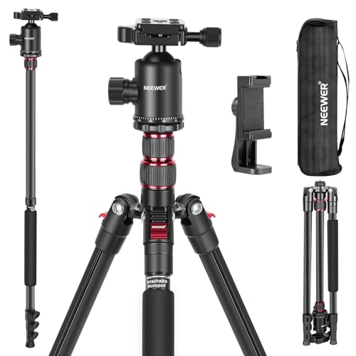 樂天商城 - NEEWER 197cm カメラ三脚一脚 折りたたみ式 アルミ製 DSLR/スマホ用 360°パノラマボールヘッド/2軸センターコラム/Arca