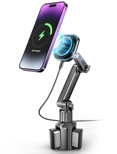 TOPGO カップホルダー用スマホホルダー MagSafe対応ワイヤレス充電器 磁気式スマホホルダー 車載充電器 ワイヤレス充電器 iPhone