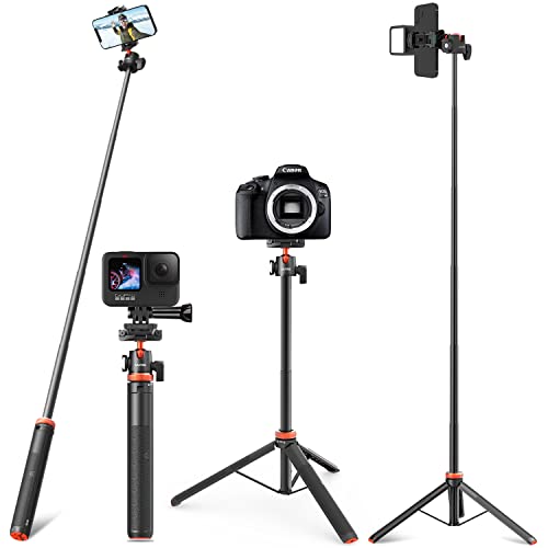 樂天商城 - スマホ三脚 自撮り三脚 130cm スマホ スタンド カメラ アクションカメラ GoPro 自由雲台 コールドシュー付きiPhone Andro