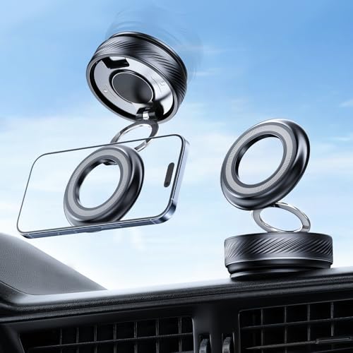 Rakuten - スマホホルダー 車 マグネット【真空ゲル吸盤+N55超強磁力】車 スマホスタンド マグセーフ対応 Mag-safe 車載 カー用品 車載スマホホ