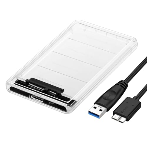 透明な 2.5インチ HDDケース USB 3.0接続 SATA対応 HDD/SSD 外付け ドライブ ケース USB 3.0 ケーブル付き ネ