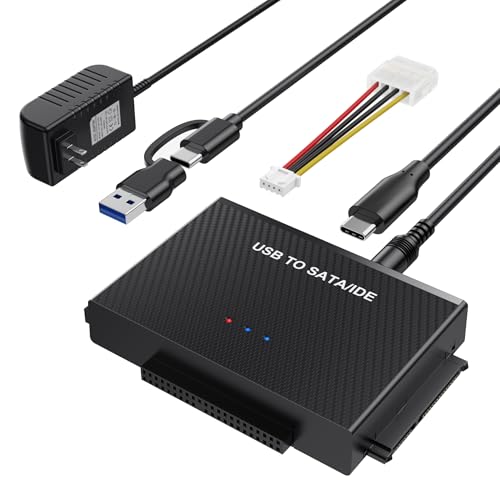USB3.0/Type-C 2 イン 1 SATA IDE 変換アダプター 2.5/3.5 インチ HDD/SSD/光学ドライブ対応 最大 20