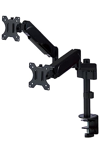 エレコム モニターアーム デュアル 2画面 17~32インチ対応 耐荷重:9kg ガス式 VESA規格対応 ブラック DPA-DS07BK