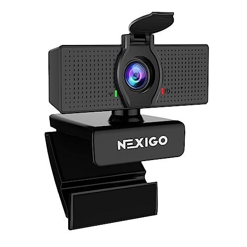NexiGo N60 1080Pウェブカメラ、マイク付き、調整可能な視野角、ズーム機能、ソフトウェア制御とプライバシーカバー、USB HDコンピ