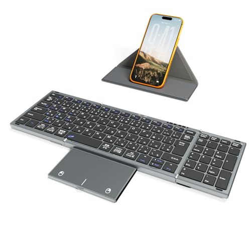 EWiN キーボード ワイヤレス 折りたたみ bluetoothとusb無線両対応 標準JIS日本語配列 ios mac win対応 トラックパ
