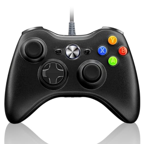 K&SGAMER Xbox型 コントローラー ゲームパッド USB コントローラー Steam PC 対応 (カーボンブラック)