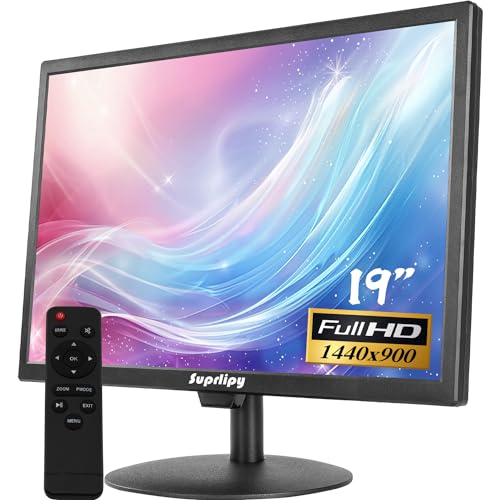 Suprlipy 19インチ FHD 小型液晶ディスプレイモニター ディスプレイスクリーン 1440x900 60Hz 16:10 BNC VG