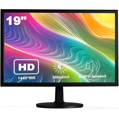 PC デスクトップモニター 19インチ スピーカー内蔵 Insykktrkig LED ディスプレイ FHD 1440*900P 超広視野角60