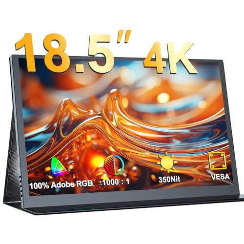 EVICIV QLED モバイルモニター 18.5インチ 4K 人気 モバイルディスプレイ UHD 3840x2160 121% sRGB 広色