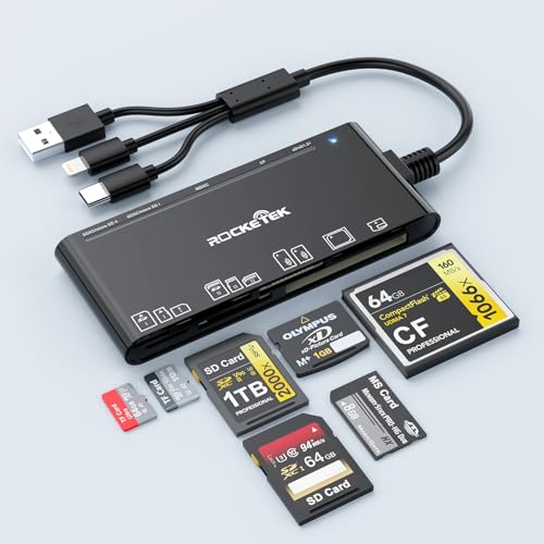 USB-C/Lightning/USB-A カードリーダー 7in1 SD/TF(Micro SD)/MS/XD/CF カードリーダーアダプター