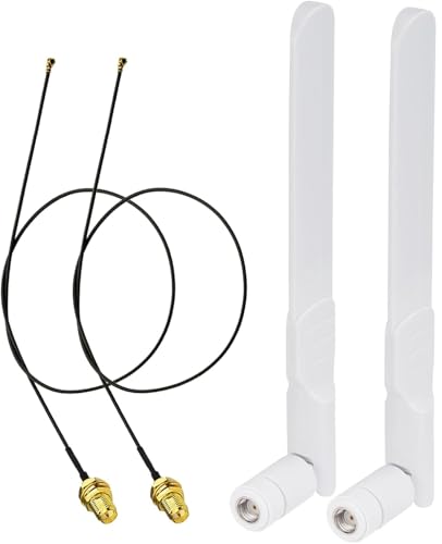 WiFiアンテナ 無線LAN アンテナ 6dBi 2.4GHz 5GHz 5.8GHz 高感度デュアルバンド 2本セット MHF4/IPEX4ア