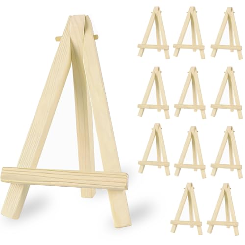 イーゼル 木製 卓上 7x12.5 12個 練習用向け 初心者向け宣伝用 ポストカード スマホスタンド フレーム..