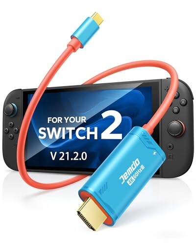 JEMDO Switch 2 ドック付き HDMI変換ケーブル 2m【2026年新登場】（V21.2.0にも対応）アップデート4K@60?Hz