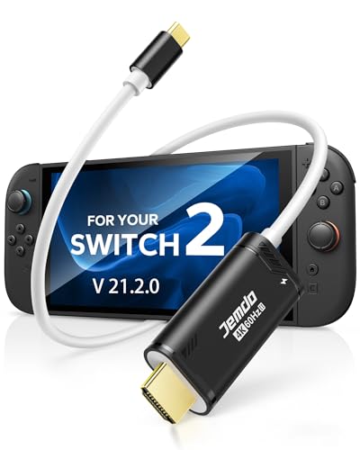 JEMDO Switch 2 ドック付き HDMI変換ケーブル 2m【2026年新登場】（V21.2.0にも対応）アップデート4K@60?Hz