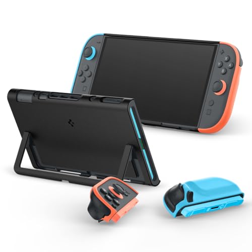 Spigen Switch2対応ケース ジョイコン取り外し可能 カバー キックスタンド対応 保護力 耐衝撃 ツートンカラー ナノポップ ACS0