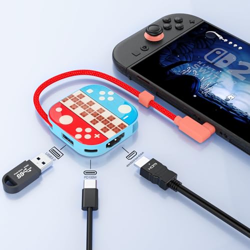 【2025新モデル】Switch 2 ドック 小型拡張ステーション｜HDMI 4K@60Hz出力 / USB3.0 / PD100W急速充電｜テ