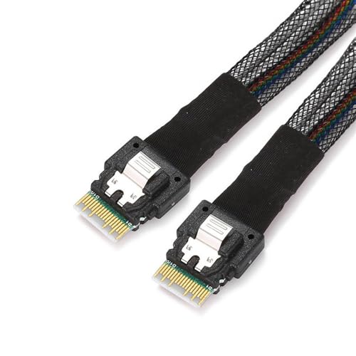 SFF-8654 4i から SFF-8654 4iBlack/45CM/SF-100-0.4M・Style:SFF-8654 4i から SFF-8654 4i・パッケージ個数:1・このSASケーブルは、スリムラインSASコネクタ付きバックプレーンとスリムSAS SFF-8654 4iコネクタ付きコントローラなどの内部デバイスを接続するために使用できます。・Slim SAS 4i ストレート - Slim Line SAS・コネクタ1: Slim SAS 4i 38ピン。コネクタ2: Slim SAS 4i 38ピン・PCIe Gen3およびSAS4.0仕様に準拠・1. 小型コネクタとケーブルにより、機器の設置スペースを節約。2. 業界標準に準拠した4チャネルの信号伝送を実現PCI-E スリムライン SAS 4.0 SFF-8654 4i 38ピン ホスト - SFF-8654 スリムSAS ターゲットケーブル 50cm このSASケーブルは、スリムラインSASコネクタ付きバックプレーンとスリムSAS SFF-8654 4iコネクタ付きコントローラなどの内部デバイスを接続するために使用できます。 Ultraport SlimSAS 4i 38ピン ケーブルアセンブリ Slim SAS 4i ストレート - Slim Line SAS 長さ: 50cm コネクタ1: Slim SAS 4i 38ピン コネクタ2: Slim SAS 4i 38ピン 用途: サーバー、データストレージ、ワークステーション PCIe Gen3およびSAS4.0仕様に準拠 特長と利点: 1. 小型コネクタとケーブルにより、機器の設置スペースを節約 2. 業界標準に準拠した4チャネルの信号伝送を実現 3. データ速度: チャネルあたりSAS 24Gbps、PCIe 8GT/s 4. SAS4.0およびUltraport SlimSAS SFF-8654仕様に準拠