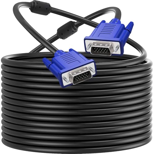 Iee1394 Cable - Pasow VGAケーブル HD15 オスからオス 15ピン テレビコンピューター、プロジェクター等に適用 (15m)