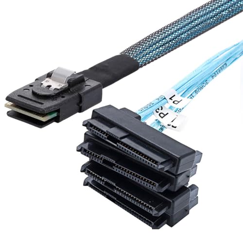 Rakuten - CYケーブル 内蔵ミニSAS 4X SFF-8087 36ピンホストからSASハードディスク SFF-8482 29ピンターゲットファンアウトケ