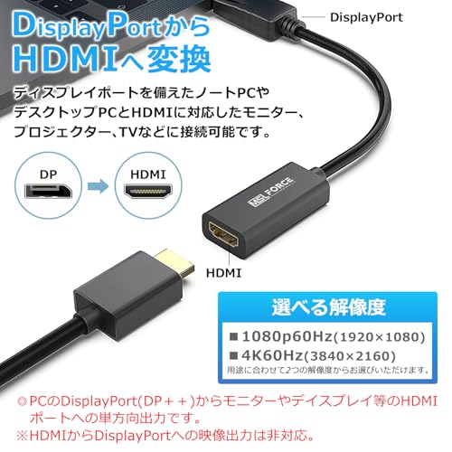 ���ܤ��澮��� MSL FORCE Displayport to HDMI �Ѵ������ץ��� �����б� 1080P@60Hz 1920��1080