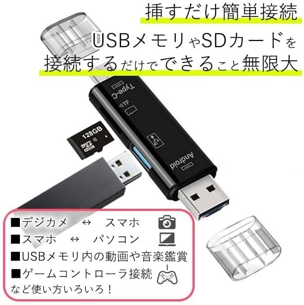 OTG �ޥ�������ɥ꡼���� �Ѵ������ץ��� USB TYPE-A TYPE-B TYPE-C TF������ �Ѵ������ץ� �֥�å� Androi