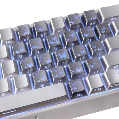 樂天商城 - JYF.QUANYI キーキャップ 21キー ハート蝶 ダブルショット PC 光透過 サイド彫刻 Cherry プロファイル MX メカニカルキ