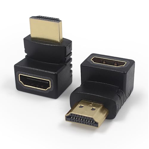 Memory Card - HDMI L字変換アダプター HDMIオスtoメス角度変換 18Gbps高速伝送 3D対応 金メッキ Deear L字型 4K対応 60Hz H