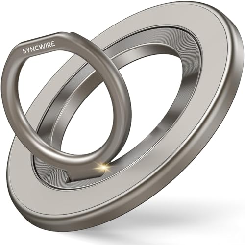 Rakuten - 【ナチュラルチタニウムカラー】Syncwire MagSafe リング - 両面マグネット スマホリング 360度回転 超?磁力 マグセーフ リ