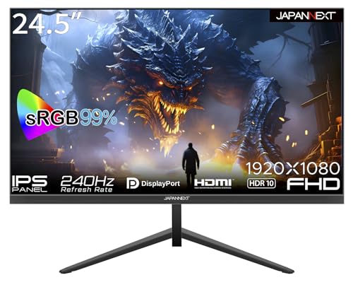 JAPANNEXT 24.5インチIPSパネル 240Hz対応ゲーミングモニター JN-IPS245G240FHDR HDMI DP PIP/P