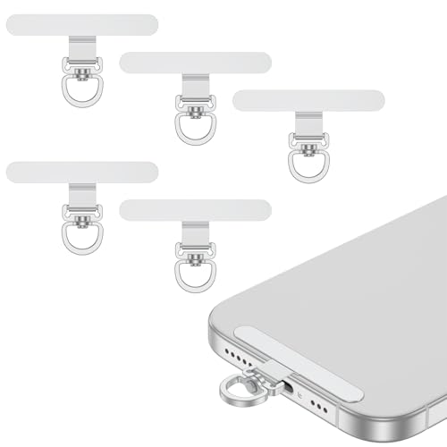 [Viviber] [360°回転]スマホストラップ 携帯ストラップホルダーステンレス製/超薄型0.2mm/5枚入り 充電干渉なし 浮きにくい設