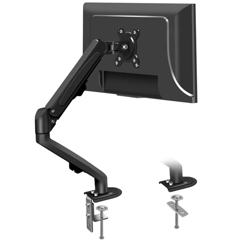 モニターアーム モニタースタンド シングルアーム（17〜27インチ対応） 液晶モニタースタンド 耐荷重7kg 多角度調節 ケーブル収納 グロメッ