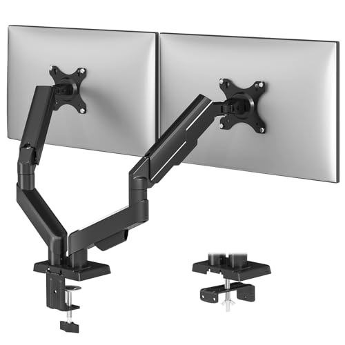 Rfiver モニターアーム デュアル ディスプレイアーム 2画面 17-32インチ対応 耐荷重2-9kg モニターアーム 上下・縦横 角度調節