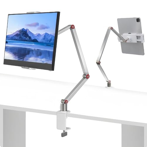 Rakuten - PhyiFlbey タブレットスタンド スマホ&タブレット アーム スタンド 寝ながら ベッド用 スマホスタンド アー ム 卓上 アルミ製 ノブ