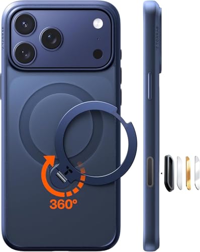 TORRAS iPhone 17 Pro 用 ケース【多機能一体 360°新定点回転スタント 】 Magsafe対応 【Ostand Q3 Sp