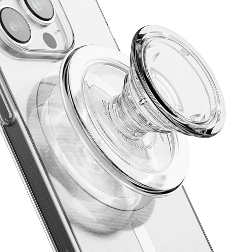 MagSafe ポップ型グリップ クリスタル スマホ用グリップ クリア スタンド 韓国 透...