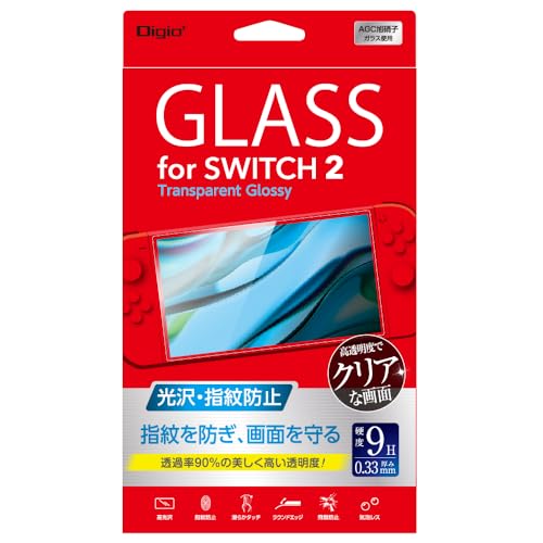Switch 2 用 ティスプレイ ガラスフィルム 指紋防止 光沢 気泡レス加工 Z1125
