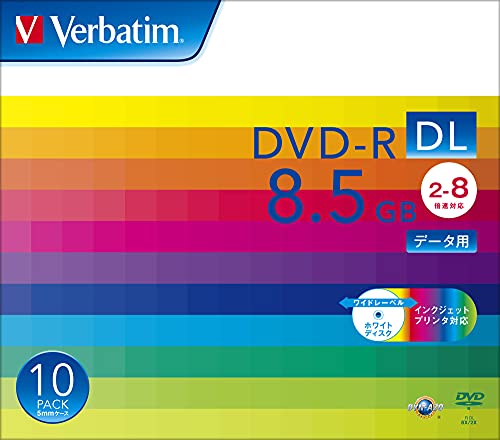 ?バーベイタム(Verbatim) Verbatim バーベイタム 1回記録用 DVD-R DL 8.5GB 10枚 ホワイトプリンタブル 片面