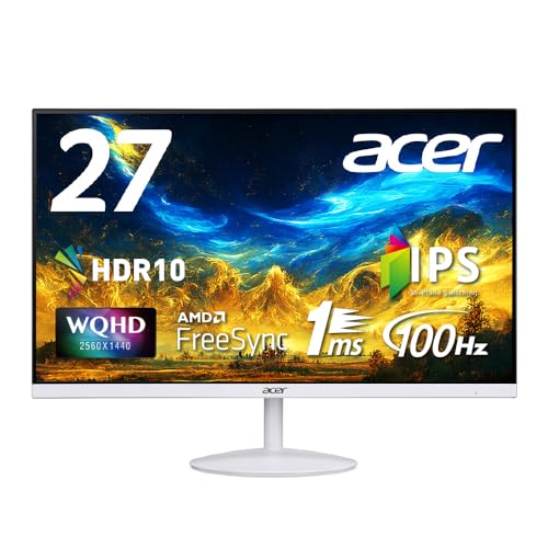 Acer モニター SA272UEwmiipx 27インチ IPS 非光沢 WQHD 2560×1440 100Hz 1ms(VRB) HDMI Acer モニター SA272UEwmiipx 27インチ IPS 非光沢 WQHD 2560×1440 100Hz 1ms(VRB) HDMI