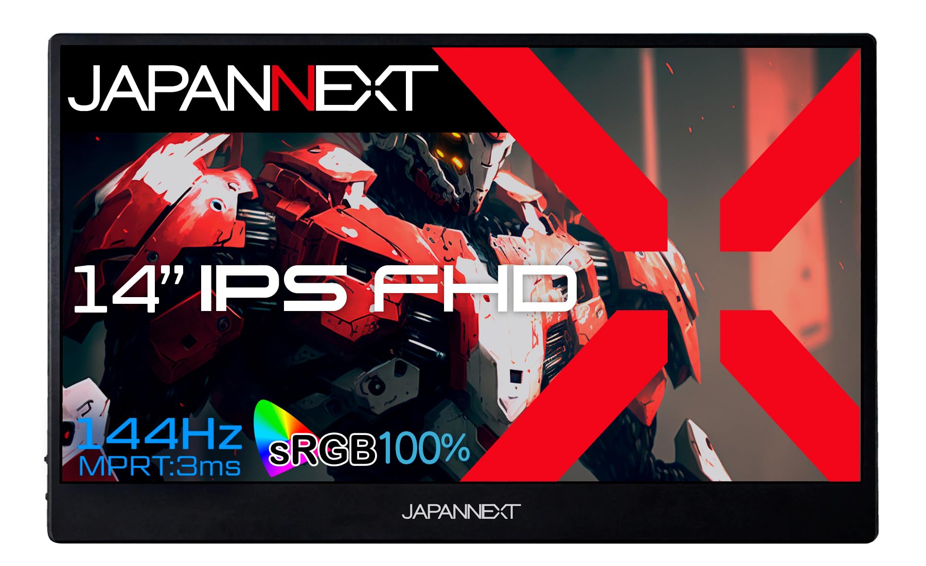 JAPANNEXT 14インチ IPSパネル搭載 144Hz対応 フルHDゲーミングモバイルモニター JN-MD-14i144F miniHDM