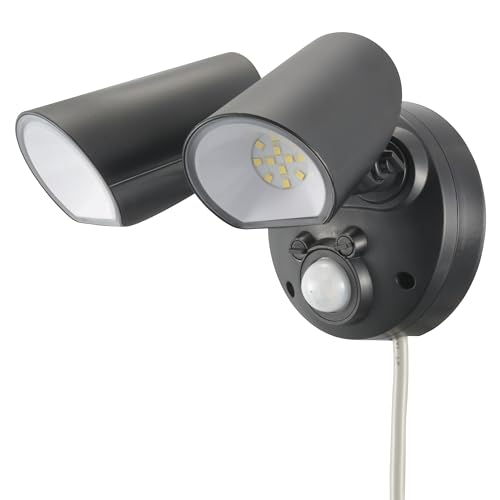 オーム(OHM) センサーライト 高速フラッシュで威嚇 AC電源 2灯 monban 防犯センサーライト コンセント式 2000ルーメン 屋外