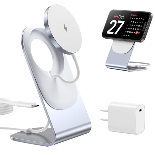 ワイヤレス充電器 Mag-Safe充電器 iphone17 マグネット式 【magsafe充電器＋magsafeスタンド 20W USB-Cア