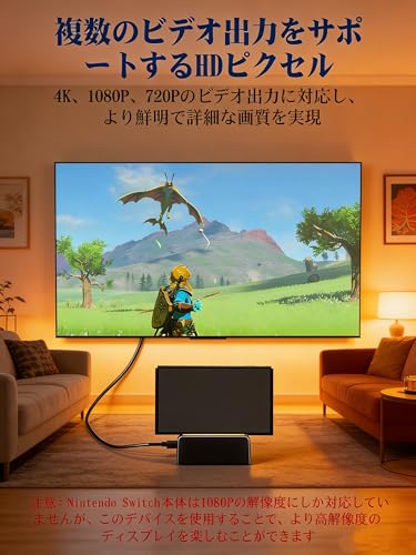 エブリデイ・ダイレクトのSwitch 2 専用ドックレス HDMI変換アダプター｜Switch/有機EL / Nintend0 Switch 2 対応｜4K出力対応・過｜アングル2