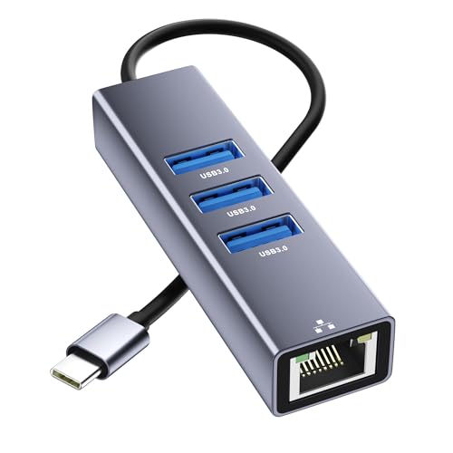 有線LANアダプター 4-IN-1 USB ハブ イーサネットアダプタ USB C LAN変換アダプター【RJ45100Mbps+3つUSB3.