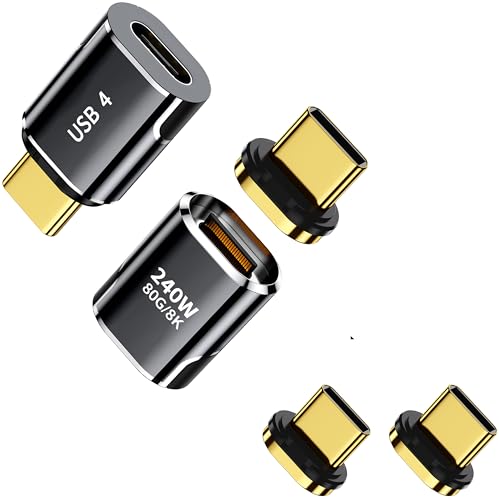 MUXER USB C マグネット アダプタ、80Gbps 高速データ転送 USB4 V2 対応、240W PD急速充電、4K 120Hz /